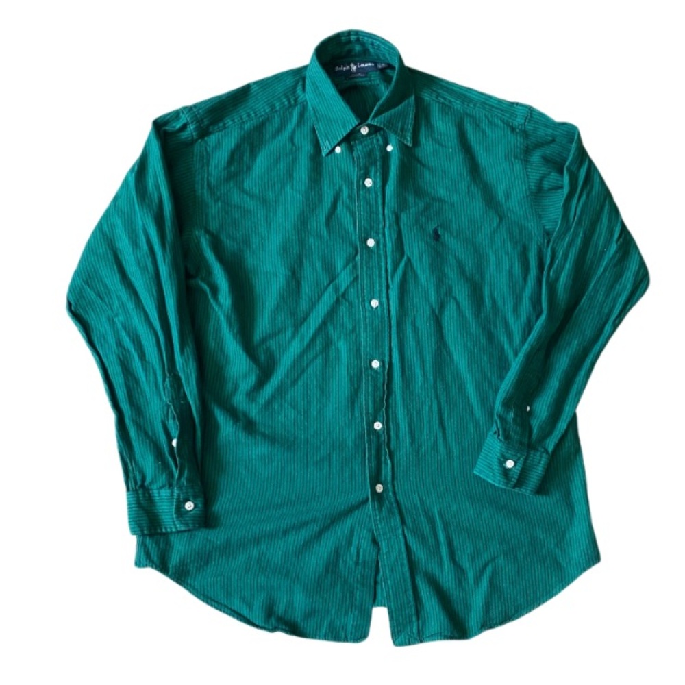 Ralph Lauren Blaire 100% Cotton Green Blk Causal Button Down Men’s Shirt Size M